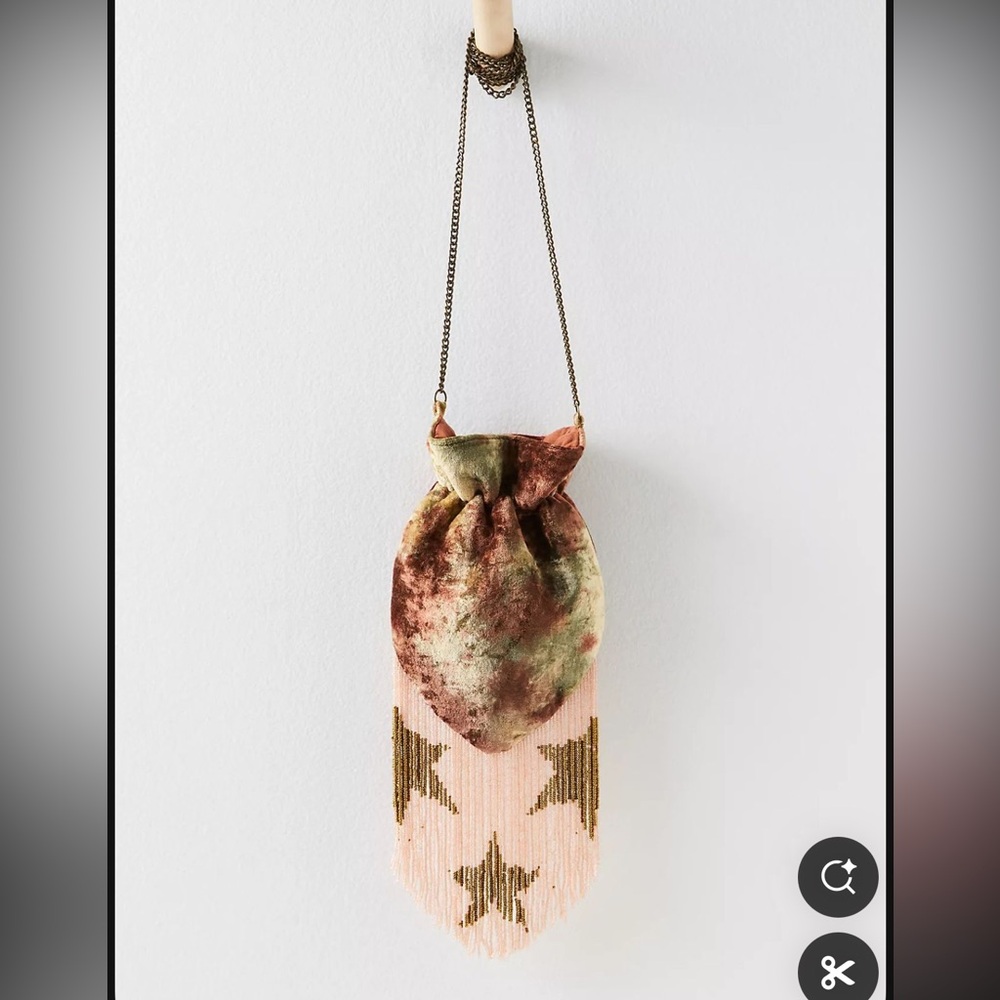 Free People Velvet Beaded Purse